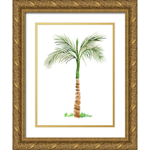 The Palm II Gold Ornate Wood Framed Art Print with Double Matting by DeRice, Julie