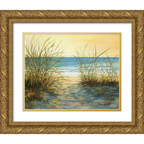 Cannon Beach Gold Ornate Wood Framed Art Print with Double Matting by DeRice, Julie