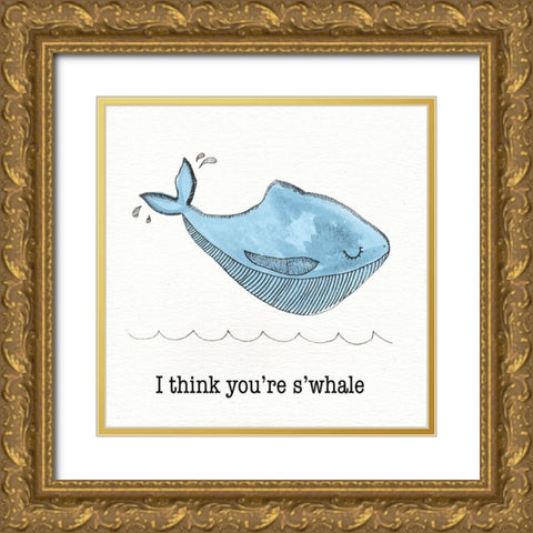 Whale I Gold Ornate Wood Framed Art Print with Double Matting by Torres, Melanie