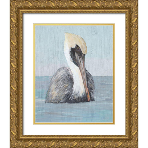 Pelican Wash II Gold Ornate Wood Framed Art Print with Double Matting by DeRice, Julie