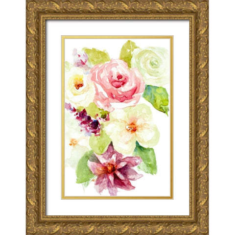 Summer Blooms Gold Ornate Wood Framed Art Print with Double Matting by Loreth, Lanie