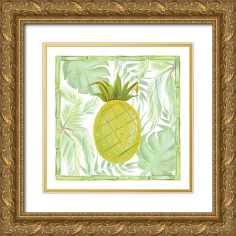 Tropical Pineapple I Gold Ornate Wood Framed Art Print with Double Matting by Del Sol, Ani