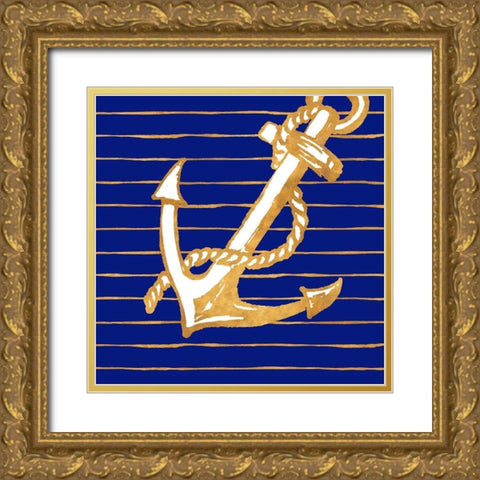 Nautical Anchor II Gold Ornate Wood Framed Art Print with Double Matting by Pinto, Patricia
