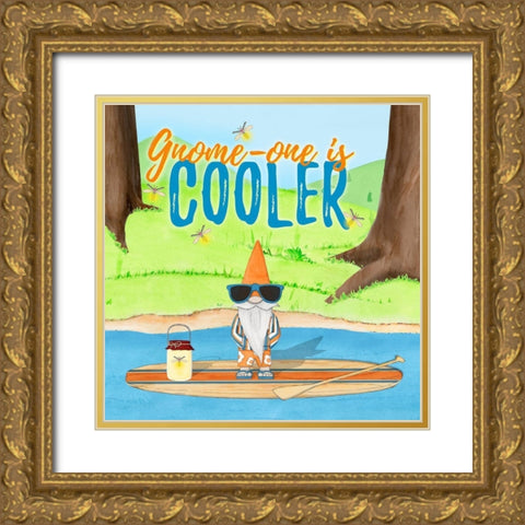 Gnomes on the Water I Gold Ornate Wood Framed Art Print with Double Matting by Edwins, Hugo