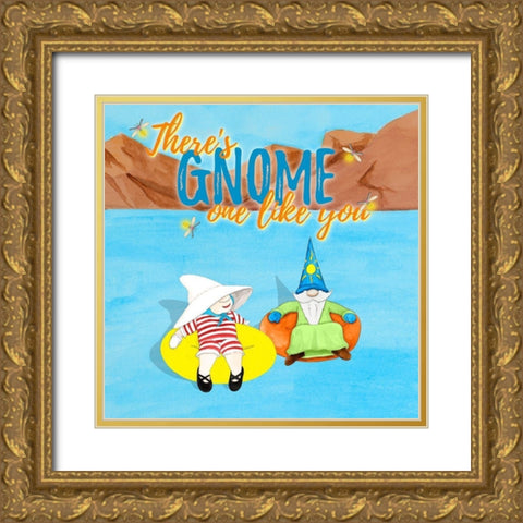 Gnome One Like You Tubing Gold Ornate Wood Framed Art Print with Double Matting by Edwins, Hugo