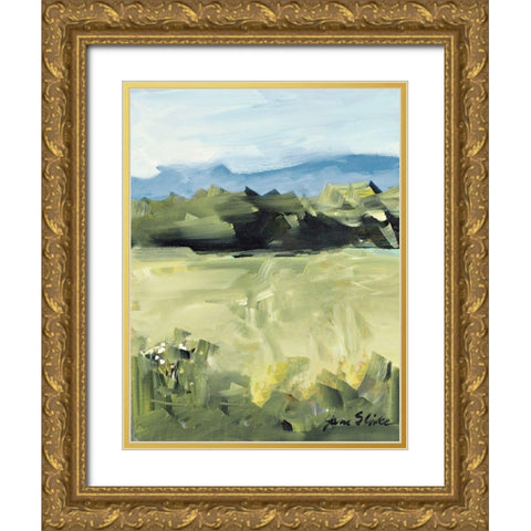 Abstract Scenery Gold Ornate Wood Framed Art Print with Double Matting by Slivka, Jane