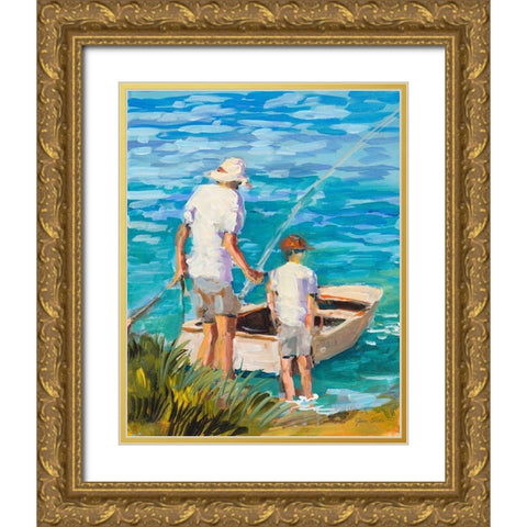 Gone Fishing  Gold Ornate Wood Framed Art Print with Double Matting by Slivka, Jane