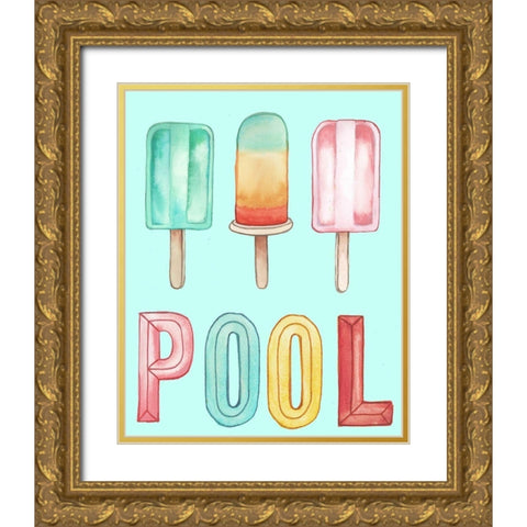 Pool Popsicles Gold Ornate Wood Framed Art Print with Double Matting by Medley, Elizabeth