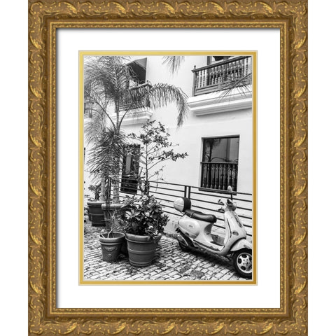 Viejo San Juan III Gold Ornate Wood Framed Art Print with Double Matting by Acosta