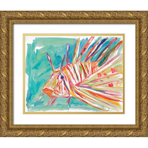 Colorful Fish Gold Ornate Wood Framed Art Print with Double Matting by Beauchamp, Andy