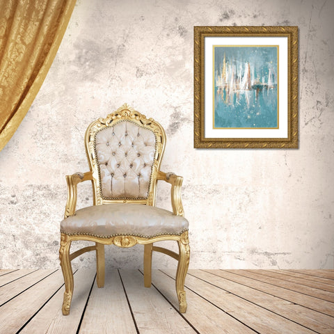 Boats Slowly Fading Gold Ornate Wood Framed Art Print with Double Matting by Beauchamp, Andy
