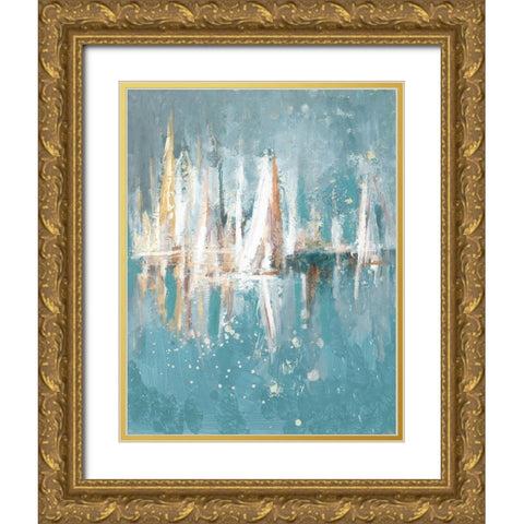 Boats Slowly Fading Gold Ornate Wood Framed Art Print with Double Matting by Beauchamp, Andy