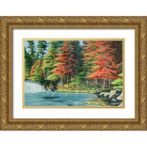 Running River II Gold Ornate Wood Framed Art Print with Double Matting by Beauchamp, Andy