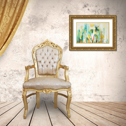 Mist of the Crowd Abstract Gold Ornate Wood Framed Art Print with Double Matting by Beauchamp, Andy