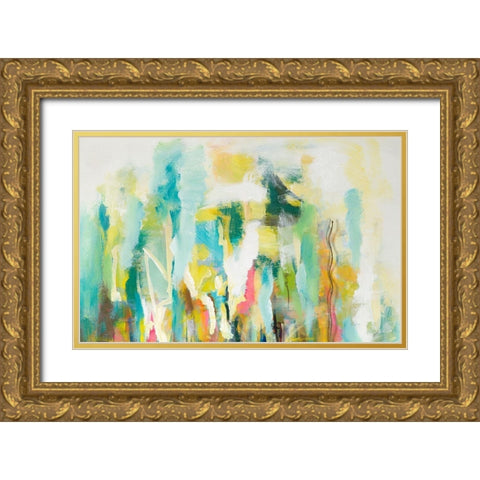 Mist of the Crowd Abstract Gold Ornate Wood Framed Art Print with Double Matting by Beauchamp, Andy