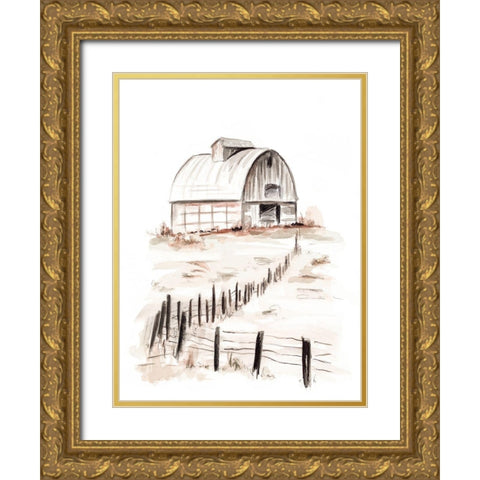 My Farm Gold Ornate Wood Framed Art Print with Double Matting by Pinto, Patricia