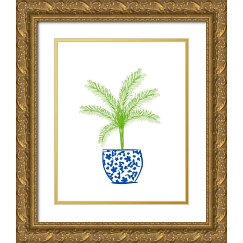 Potted Plant II Gold Ornate Wood Framed Art Print with Double Matting by Quach, Anna