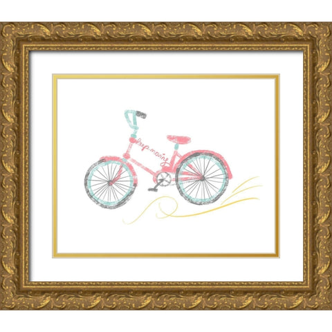 Keep Moving Gold Ornate Wood Framed Art Print with Double Matting by Quach, Anna