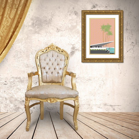 Palm Springs with Convertible Gold Ornate Wood Framed Art Print with Double Matting by Bucheli, Jen