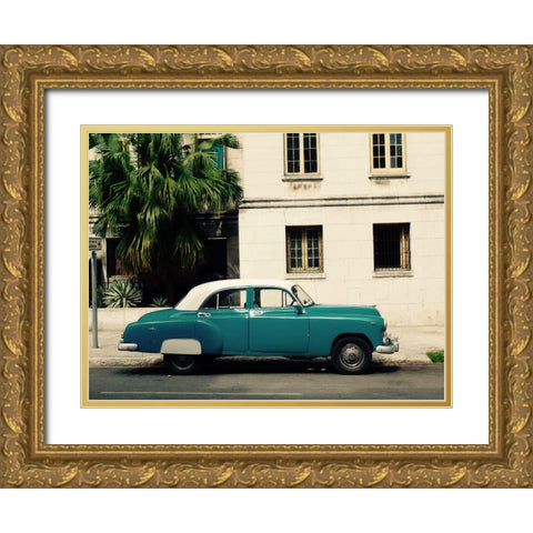 Cars of Cuba Gold Ornate Wood Framed Art Print with Double Matting by Rodriguez, Jairo
