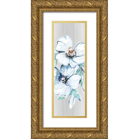 Moonlit Floral Panel II Gold Ornate Wood Framed Art Print with Double Matting by Loreth, Lanie