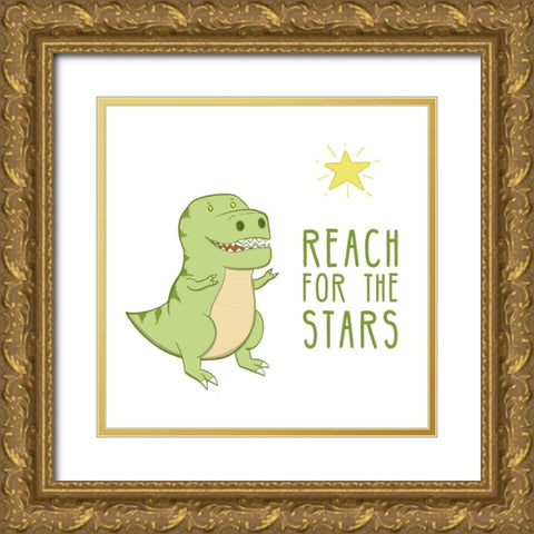 Reach for the Stars Gold Ornate Wood Framed Art Print with Double Matting by Edwins, Hugo