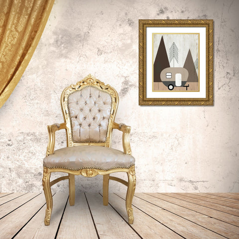 Adventure Travel I Gold Ornate Wood Framed Art Print with Double Matting by Quach, Anna