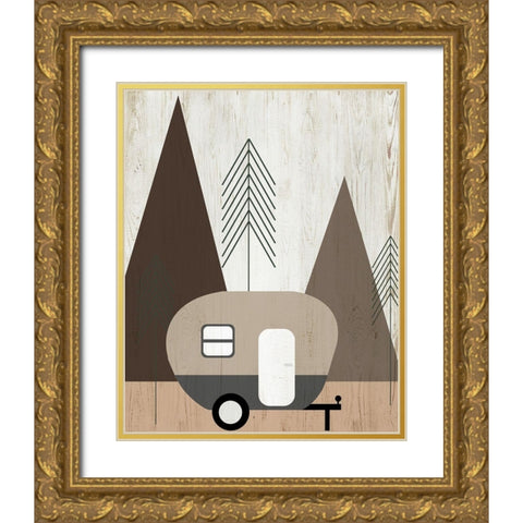 Adventure Travel I Gold Ornate Wood Framed Art Print with Double Matting by Quach, Anna