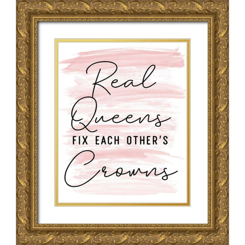 Real Queens Gold Ornate Wood Framed Art Print with Double Matting by SD Graphics Studio