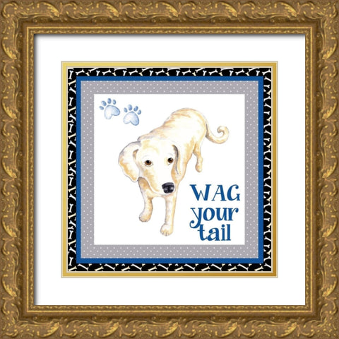 A Dogs Life IV Gold Ornate Wood Framed Art Print with Double Matting by Metz, Andi