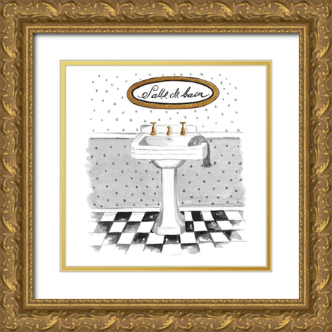 Salle de Bain Gold Ornate Wood Framed Art Print with Double Matting by Pinto, Patricia