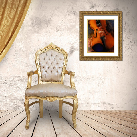 Violin Gold Ornate Wood Framed Art Print with Double Matting by Meneely, Dan