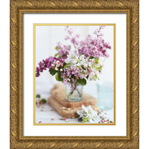 Happiness in a Vase Gold Ornate Wood Framed Art Print with Double Matting by Gardner, Sarah