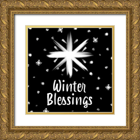 Holiday Brush Strokes I Gold Ornate Wood Framed Art Print with Double Matting by SD Graphics Studio