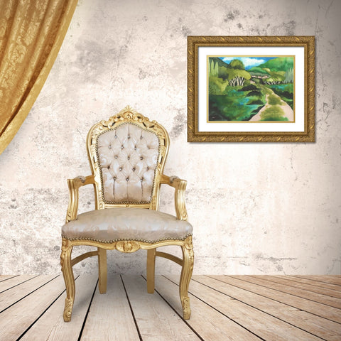 Small Village I Gold Ornate Wood Framed Art Print with Double Matting by Medley, Elizabeth
