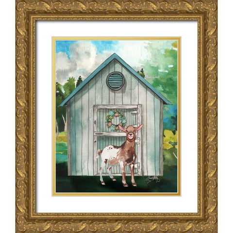 Goat Shed I Gold Ornate Wood Framed Art Print with Double Matting by Medley, Elizabeth