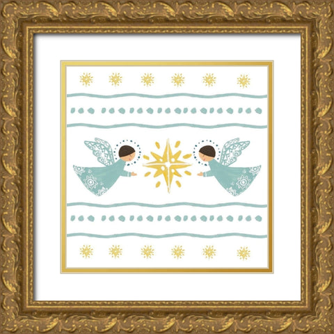 Modern Angel Pattern I Gold Ornate Wood Framed Art Print with Double Matting by Loreth, Lanie