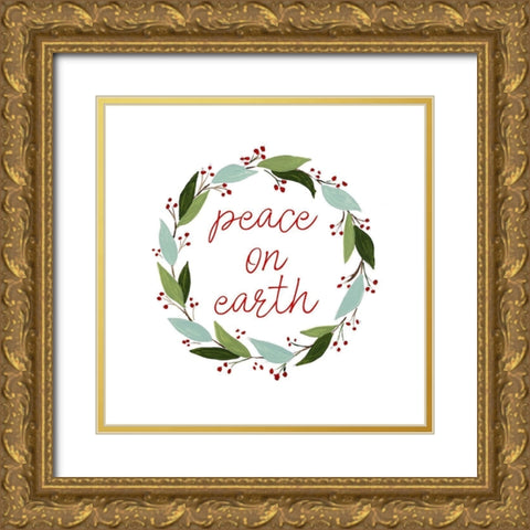 Modern Wreath I Gold Ornate Wood Framed Art Print with Double Matting by Loreth, Lanie