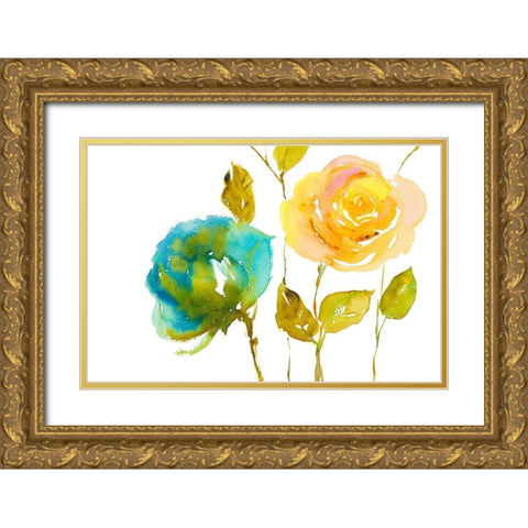 Blooming Hues Gold Ornate Wood Framed Art Print with Double Matting by Loreth, Lanie