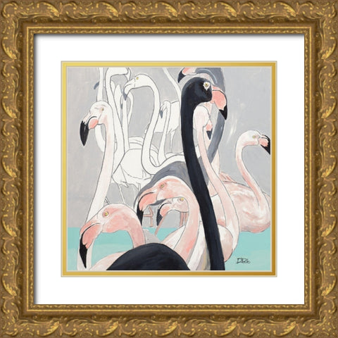 Flamazing I Gold Ornate Wood Framed Art Print with Double Matting by Pinto, Patricia