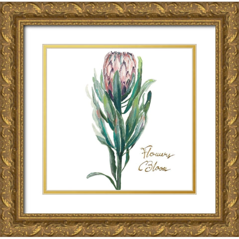 Protea II Gold Ornate Wood Framed Art Print with Double Matting by Pinto, Patricia