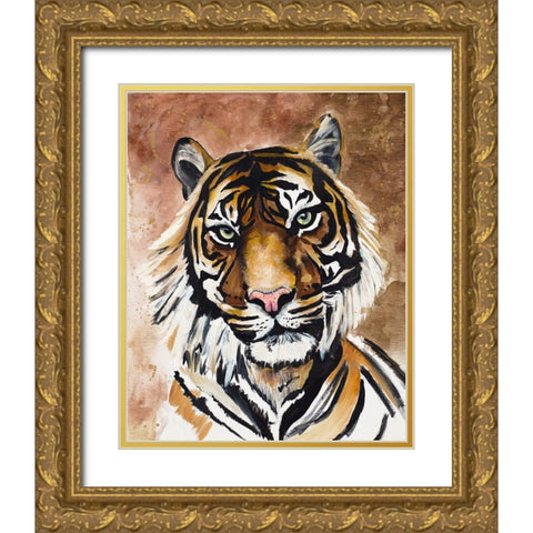 Tiger Gold Ornate Wood Framed Art Print with Double Matting by Goodrich, Chelsea