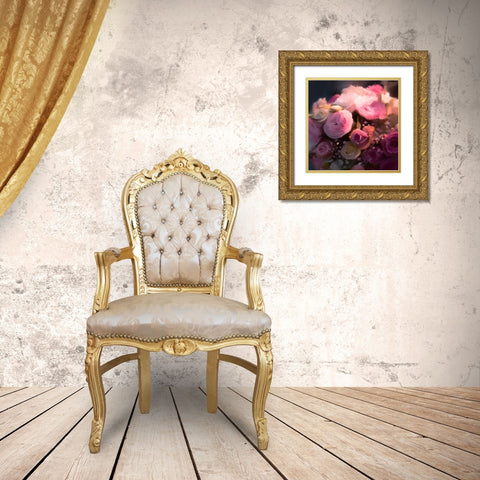 Pink Arrangement Gold Ornate Wood Framed Art Print with Double Matting by Meneely, Dan