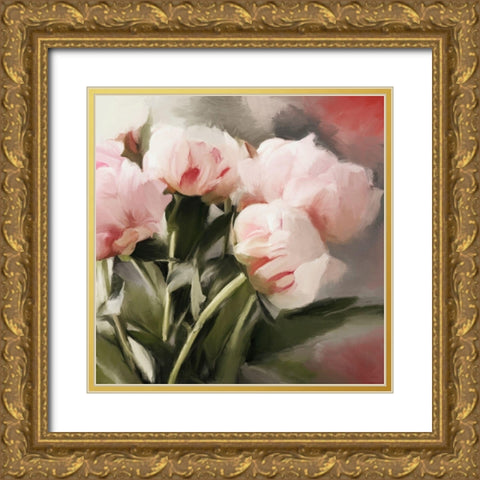 Floral Arrangement I Gold Ornate Wood Framed Art Print with Double Matting by Meneely, Dan