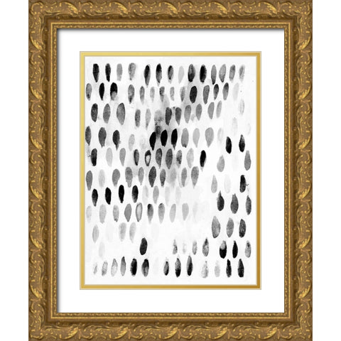 Black Spots Pattern Gold Ornate Wood Framed Art Print with Double Matting by Pinto, Patricia