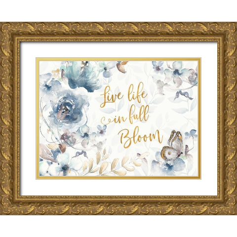 Full Bloom Life Gold Ornate Wood Framed Art Print with Double Matting by Pinto, Patricia