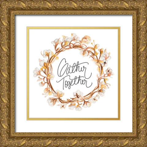 Gather Together Gold Ornate Wood Framed Art Print with Double Matting by Gaynor, Janice