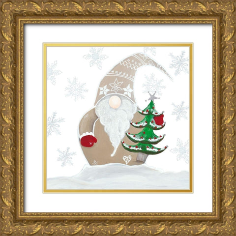 Jolly Gnome II Gold Ornate Wood Framed Art Print with Double Matting by Ritter, Gina