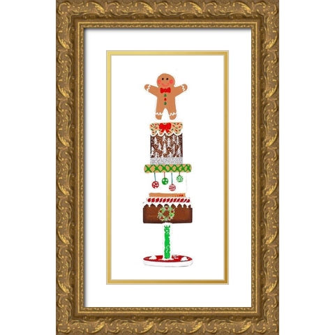 Christmas Cake I Gold Ornate Wood Framed Art Print with Double Matting by Ritter, Gina