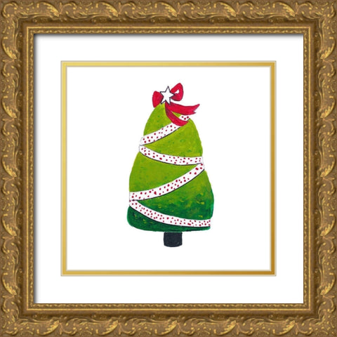 Fat Christmas Tree Gold Ornate Wood Framed Art Print with Double Matting by Pinto, Patricia